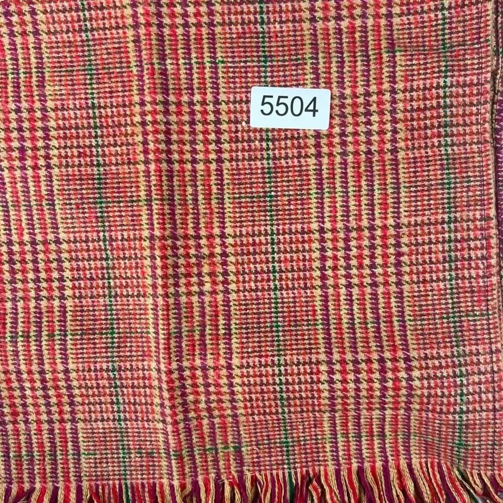 Unbranded Scarf Unisex Tweed Wool Blend Multicolor Fringe Soft Comfy